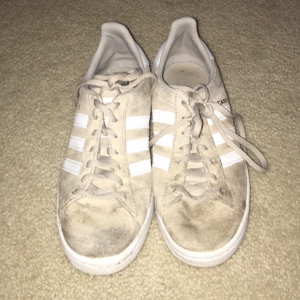 Tan Adidas sneakers